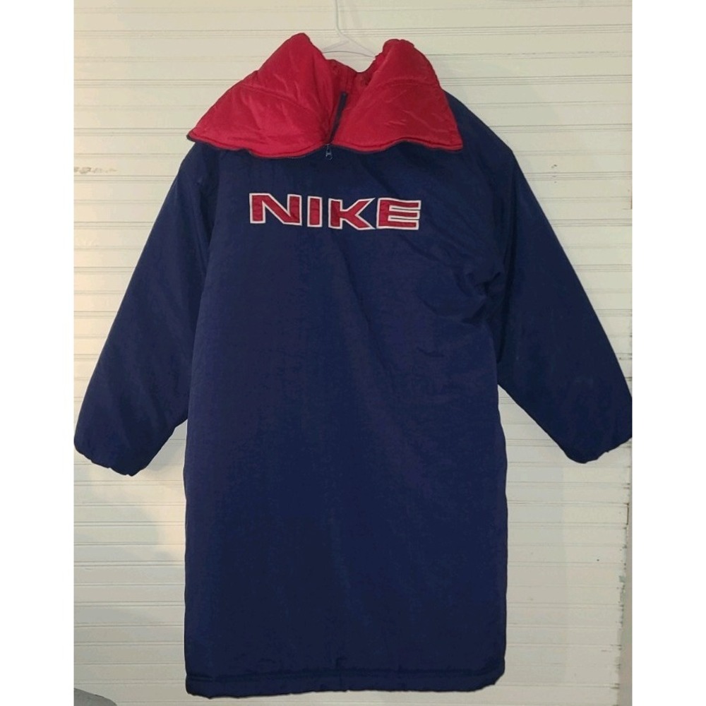 Vintage Nike Spellout Split Hood Parka Jacket 90s Medium